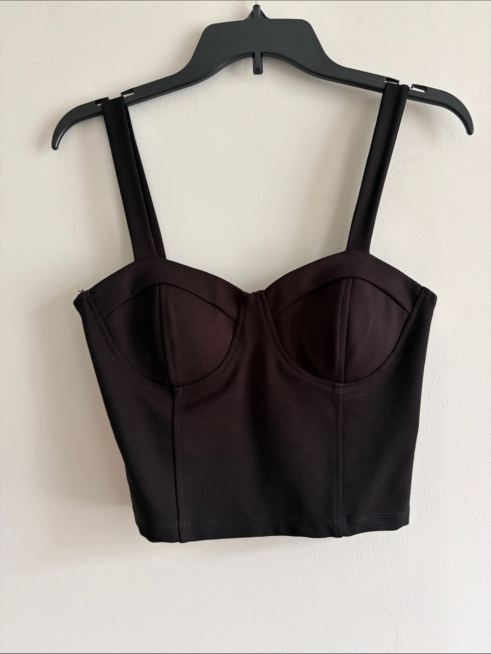 Shinestar Black Bustier Crop Tank